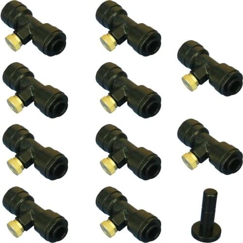 1/4" Slip-Lok ( Quick Connect ) 10/24 Misting Nozzle Tees ( Couplers ) Lot 5.10
