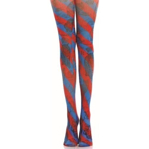 Spiral Animal Print Pantyhose Womens Fashion style Ladies Stockings