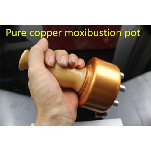 Thicken Pure copper moxibustion pot metal body Moxa instrument Moxibustion scrapping pot Massage Warming Meridian Moxibustion