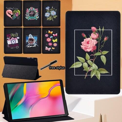 High Quality Tablet Cover Case for Samsung Galaxy Tab A 8.0" 2019 T290 T295 Cartoon Funny Pattern PU Leather Protective Shell