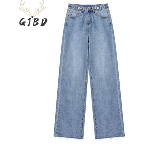 Women Jeans High Waist 2021 Autumn Streetwear Korean Fashion Straight Pants Ladies Baggy Sense of Design Wide Leg Denim Trousers