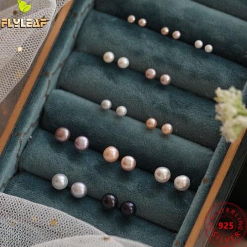 925 Sterling Silverv Freshwater Pearls Mini Stud Earrings For Women Simple Style Female Fine Jewelry
