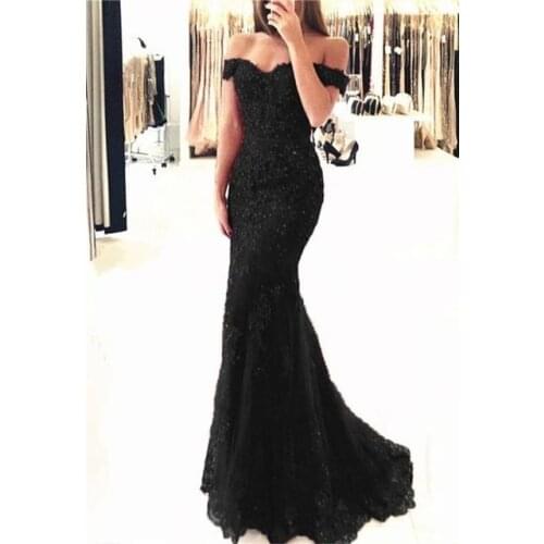 Off the Shoulder Long Dress Mermaid Evening Dress Lace Robe De Soiree Longue Formal Dress Abiye Gece Elbisesi Green lace up back