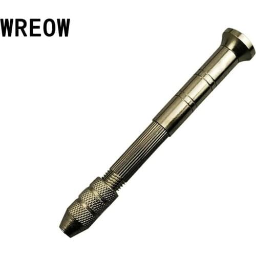1Pc 0.3-2.5mm Mini Micro Aluminum Hand Drill Semi Automatic Jewel Manual Hand Twsit Drill Chuck Woodworking Drilling Rotary Tool