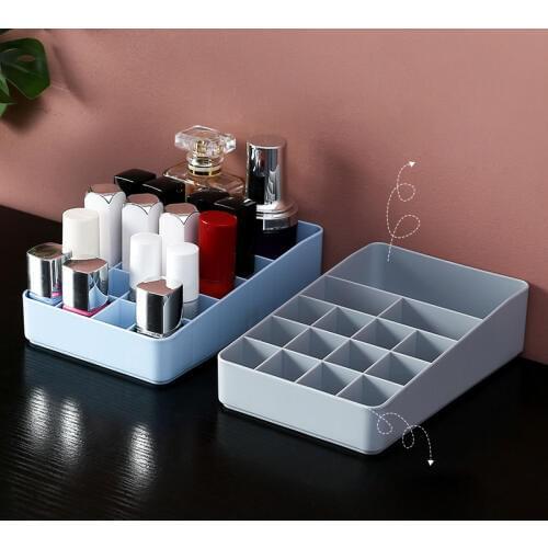 15 Grid Lipstick Holder Makeup Box Organizer Divided Cosmetic Storage Box Organizer Dressing Table Container Sundries Case