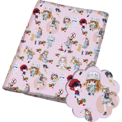 50 * 140Cm spotprent polyester Katoen Stof Diy Kinderkleding Doek Maken Beddengoed Quilt Decoratie Thuis