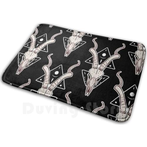 Antelope Skull Carpet Mat Rug Cushion Soft Non - Slip Skull Bones Antelope Deer Goat Sheep Creepy Occult Witch