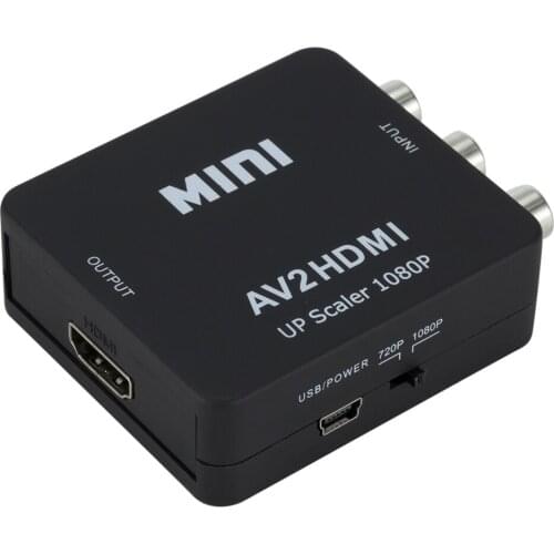 AV RCA CVBS to HDMI-compatible 1080P Video Converter MINI AV2HDMI Adapter Converter Box For HDTV Projector Set top box DVD