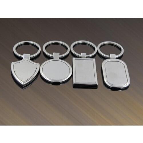 FREE shipping by FEDEX 100pcs/lot 4 Designs Newest Metal Blank Keychains Advertising Custom LOGO Keyrings for Promotional Gifts