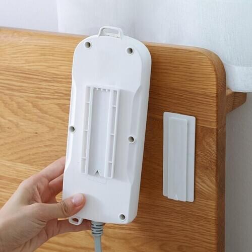 Seamless Punch-free Plug Sticker Holder Wall Fixer Strip Holders Storage for Sockets Wall Holders Shelf Stand Holder
