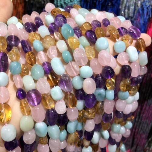 New Natural Stone Beads Irregular Colors Beads Charms for Making DIY Jewelry Necklace Accessories Size 8x10mm