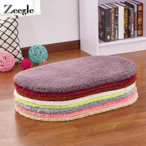 Zeegle Door Mat Oval Floor Mats Carpet For Living Room Absorbent Bathroom Mats Bedroom Carpet Bedside Rugs Foot Mat Child Carpet