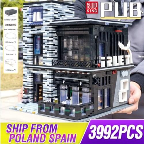 MOULD KING Streetview Building Blocks The MOC PUB and Restaurant Modular model sets Assembly Bricks Kids Educational Toys Gifts