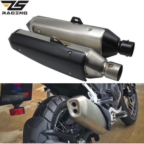 ZS Racing 60mm Motorcycle Exhaust Pipe Muffler Eexhaust Tubo Escape Moto Escapamento De Moto For BMW G310 Honda NC750X KTM