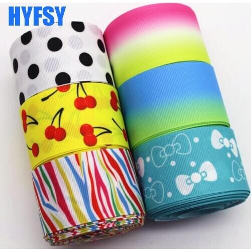 Hyfsy 10062 38mm Cartoon ribbon 10 yards DIY gift packaging handmade tape hair accessories Grosgrain ribbons