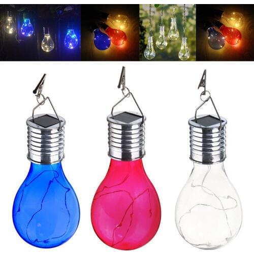 Creative Colorful LED Solar Bulb Lights Fashion Solar Lamp Garden Camping Hanging Light Beautiful Outdoor Decoration Waterproof