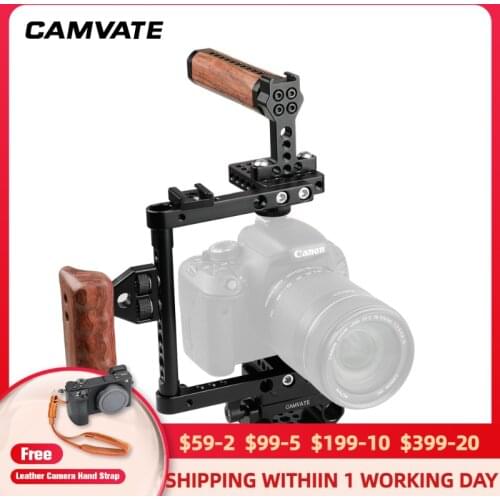 CAMVATE Camera Cage Rig For Canon 650D,70D,600D,550D,450D,5D MarkII,Nikon D7100,D7200,D300S,D610,DF,a58,A99,a7,a7II,GH5/GH4/GH3