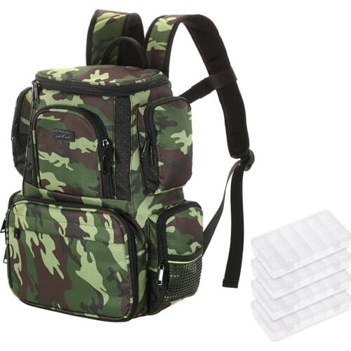 Lixada Fishing Backpack Large Waterproof Fishing Lures Reel Bag Adjustable Straps Fish Tackle Storage Bag Fishing Rod Bag