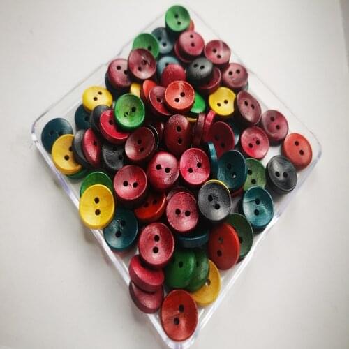 Makaron color two-eye button bowl-type wooden button DIY dress making decorative button 100 pcs/lot