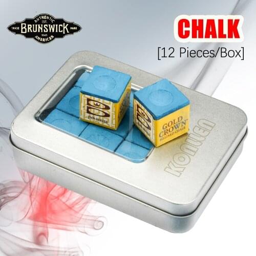 BRUNSWICK Chalk Pool Cue Chalk 12 Pieces For Chinese Black 8/9 Blue Oily Fine Powder Durable Professional Billiard Accessories