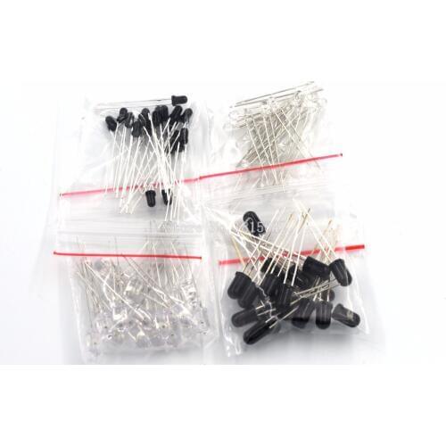 80PCS 4 Value 3mm 5mm 940nm LED Infrared Emitter and IR Receiver Diode IR LED diode Kit