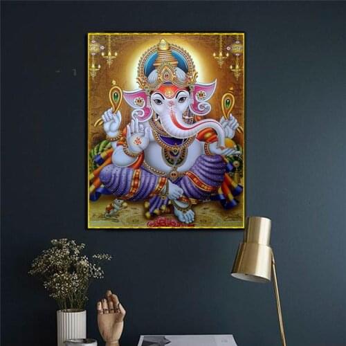 The Hindu God Elephant Wall Art Religion Canvas Painting Contemporary Ganesha Posters and Prints Home Room Decor Picture