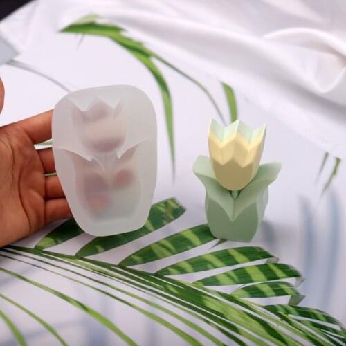 INS New Three-dimensional Tulip Mold Tulips Aromatherapy Candle Mold Candle Making Tools Candle Molds Silicone Candle Mold