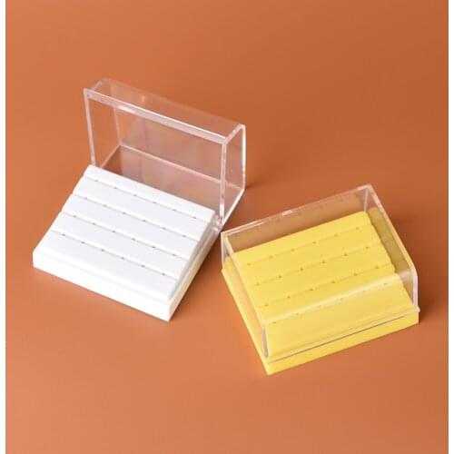 New 24 Holes Dental Bur Holder Drills Case Box Plastic Dentist Lab Equipment Random Color Disinfection Carbide Burs Block