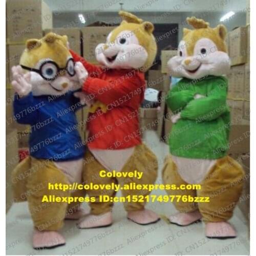 New Alvin and the Chipmunks Mascot Costume Adult Cartoon Character Outfit Stage Properties Cosplay Costume CX019 Free Shiping