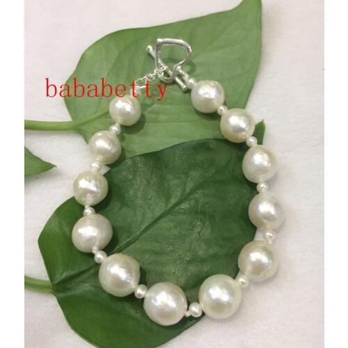 NEW HUGE NATURAL 10-11 MM australia seas of the south white pearl bracelet Tibetan silver clasp 001