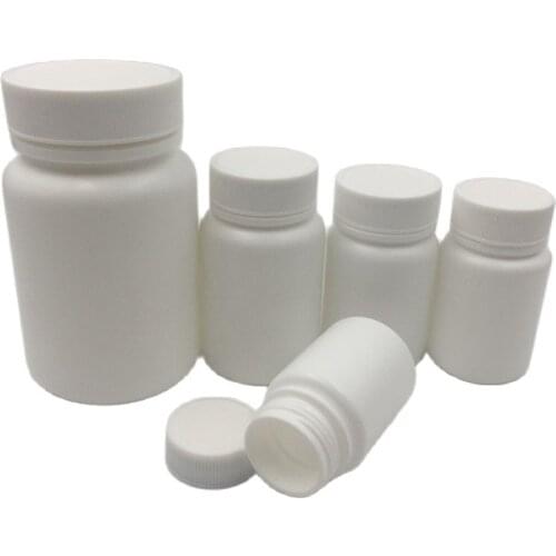 10pcs 10cc 15cc 20cc 30cc 50cc 60cc 100cc Empty White Pill Container Capsules Bottles for Medical Packaging