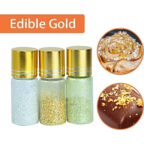 Edible 24K Gold Leaf 0.1g Foil Flakes Broken Gilding For Wine Drinks Cake Baking Snack Food Shining Decorate crafts materials