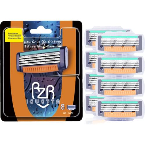 RZR IGURTTA Mens Stainless Steel Blades 8 Packs Of Beard Razors Safe And Hygienic Shaving Tools (Without Handle)