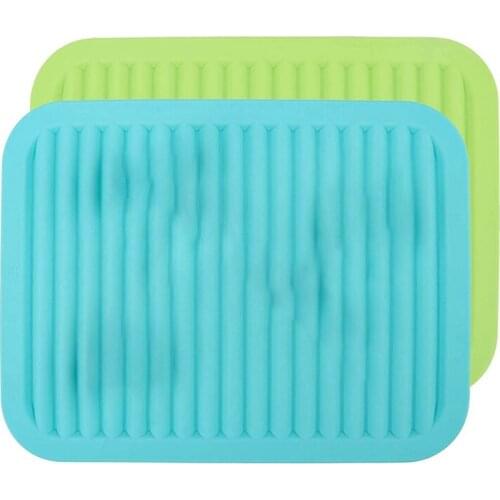 Silicone Trivets Dish Drying Mat, 2PCS Thick Wave Non-Stick Heat Resistant Insulation Hot Pot Pad, Draining Mat