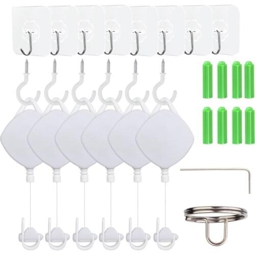 6 Packs VR Cable Management, Retractable Ceiling Pulley System for HTC Vive/Vive Pro/Oculus Rift/Rift S/Link Cable