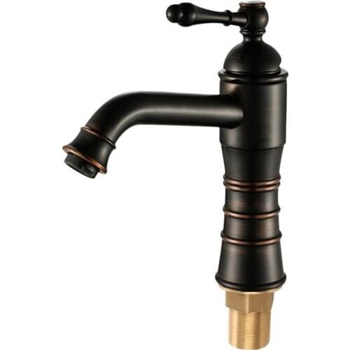 Bathroom faucet oil bubed Black Copper hot and cold water mixer tap, ORB Sink faucet single handle washing basin faucet vintage
