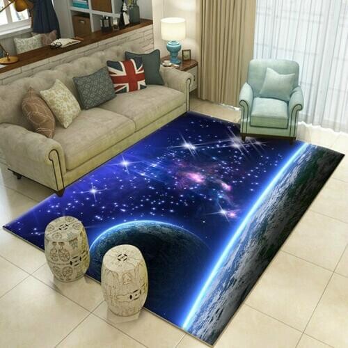 Modern 3D Dream Aesthetic Star Art Carpet Living Room Tea Table Bedside of Bedroom space Rug Moon Tatepes kids room customized