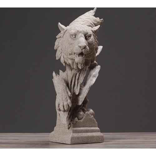 Abstract Tiger Bust Statue Handmade Resin Wild Animal Head Sculpture Art and Craft Ornament for Home Decor and Birthday Gift