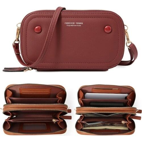 Womens Mini Crossbody Bag Fashion Women Cell Phone Shoulder Messenger Bag Clutch Female Small Purse Double Zipper Handbag NEW