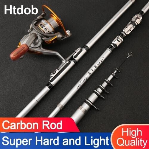 Carbon Fishing Rod Super Light Hard Fishing Rod Telescopic Fishing Rod 1.8M/2M/2.4M/2.7M/3M Stream Rod Sea Fishing Rock Fishing