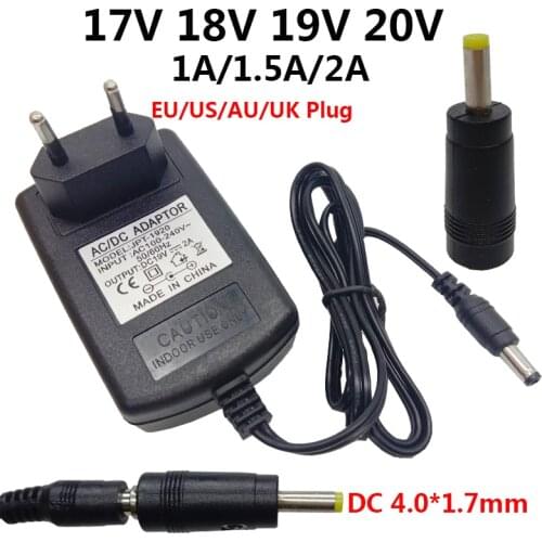 4.0x1.7mm Universal 17V 18V 19V 20V AC DC Power Adapter 1A 1.5A 2A 17 18 19 20 VOLT Power Supply ac/dc Adaptor adaptador DC4.0M