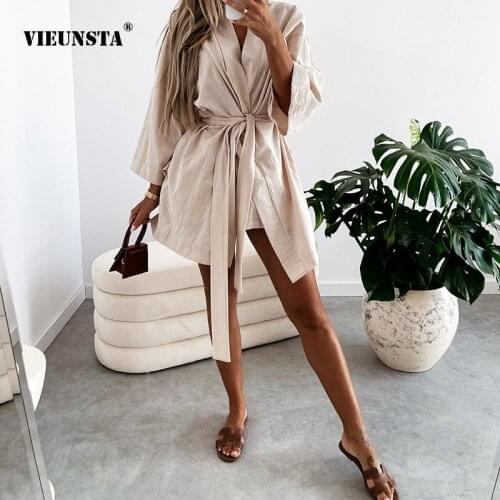 Летние платья-халаты VIEUNSTA China At AliExpress