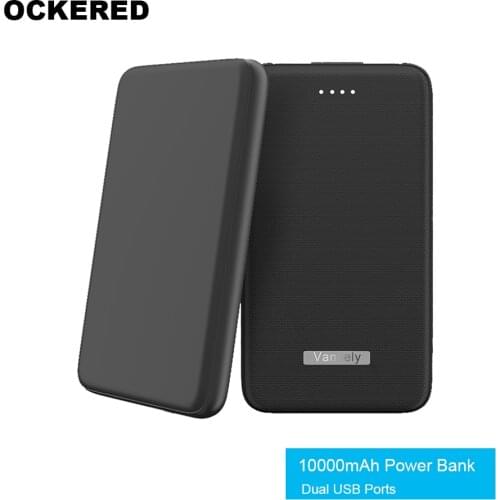 OCKERED USB Power Bank 10000mAh Ultra-thin Fast Charger External Battery Powerbank with Micro Cable For Xiaomi For iPhone X XS