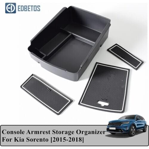 Car Armrest Box Storage For Kia Sorento 2015 2016 2017 2018 Central Console Storage Box Interior Accessories