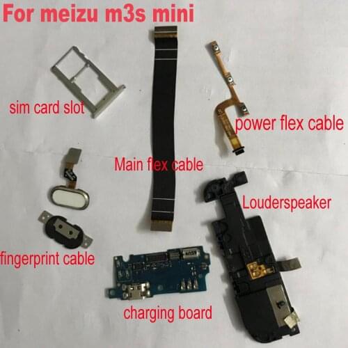 Back Rear Big Front Camera Louderspeaker USB Charging board FingerPrint Flex cable for Meizu M3S mini Meilan 3S Main Power flex