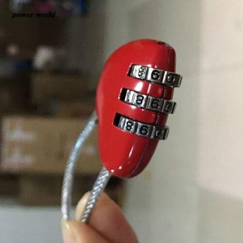 Zinc alloy wire rope password lock mini Love Heart Shape password padlock travel luggage package password lock