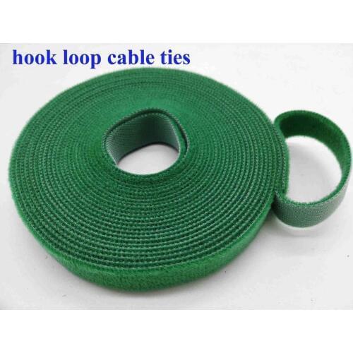 Green 20mm*25M reusable nylon cable ties Self-gripping Strap Stick Ties Computer PC TV Wire Management magic tape hook loop ties
