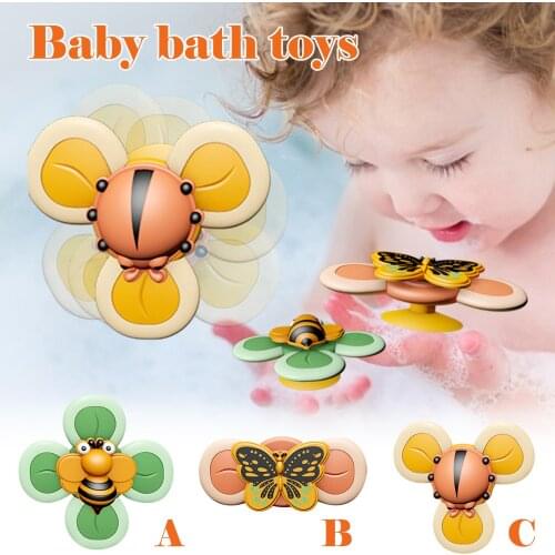 Baby Bath Toys Cartoon Animal Spinning Suction Cup Spinning Baby Swimming Pool Bathroom Fun Shower Bath Toy Holiday Gift 1PC