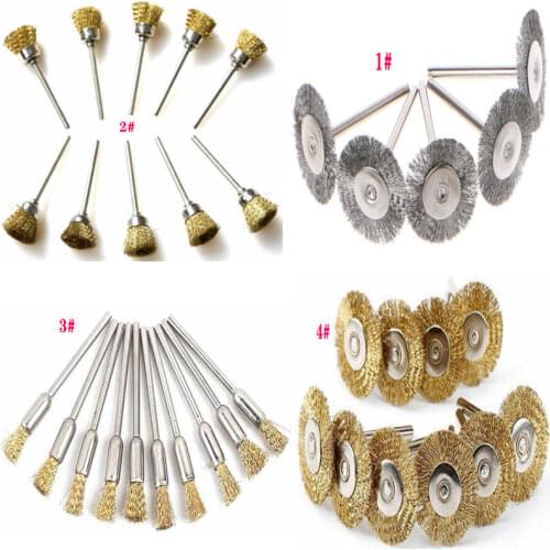 5pcs 22mm platinum blade stainless steel wire brush rotating tool for mini drill polishing accessories