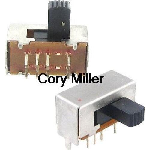 10pcs 8 Pin 3 Position DP3T 2P3T Panel PCB Mini Horizontal Slide Switch Side Knob SK23E01 5/6/9/12/13mm